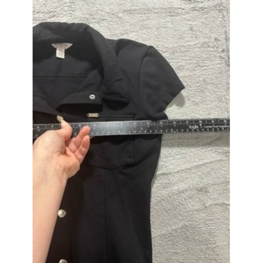 Guess Black Shirt Dress Womens S Button Front Stretch Collared Mini Dress - Picture 5 of 14